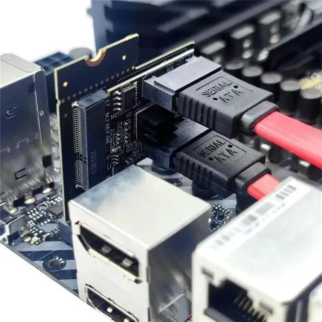 Alt view image 3 of 7 - to SATA3.0 Expansion Card KEY A + E WIFI M.2 to Hard Disk Adapter Card Without Driver Installation JMB582 Chip