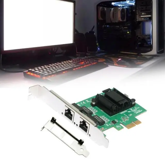 Alt view image 2 of 4 - 2-Port 2500Mbps PCI-E Card GigabitCard 2.5Gb RJ45 GameCard Wired PCIEX4 LAN Adapter Card for Desktop
