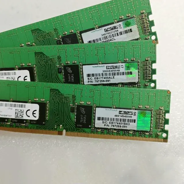 Alt view image 2 of 7 - 1PCS 16G RAM 797259-091 819801-001 805671-B21 For 16GB DDR4 2RX8 2133 UDIMM ECC Memory