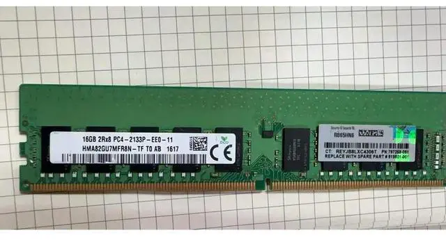 Alt view image 4 of 7 - 1PCS 16G RAM 797259-091 819801-001 805671-B21 For 16GB DDR4 2RX8 2133 UDIMM ECC Memory