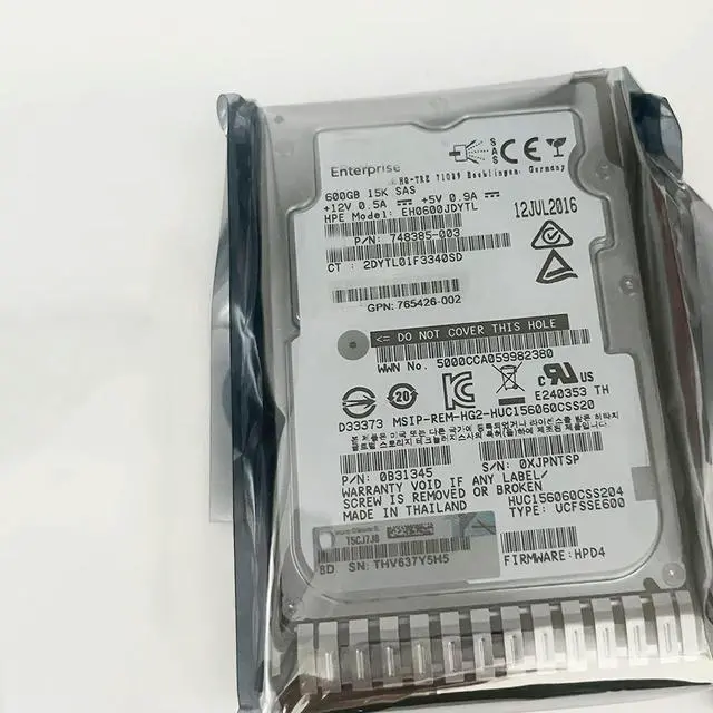 Alt view image 2 of 7 - Server HDD For 765424-B21 748385-003 600G SAS 15K 2.5''