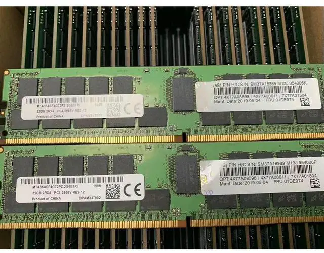 Alt view image 2 of 7 - 1PCS Server Memory For SR850 SR860 SR950 SD330 SR590 SR570 01DE974 7X77A01304 32G 32GB 2RX4 PC4-2666V-R DDR4 2666 RDIMM