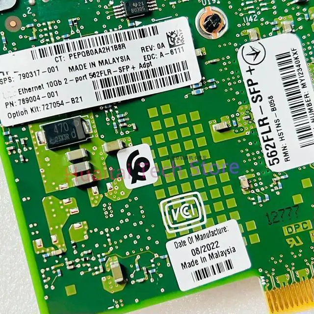 Alt view image 3 of 4 - For HPE Dual Port Ten Gigabit Network Card 727054-B21 790317-001 562FLR-SFP+