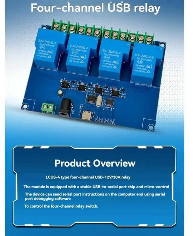 Alt view image 3 of 4 - USB2.0 HUB Module 1 To 4 Hub Module 480Mbps TYPE-C Input HUB Expansion Board For Keyboard Mouse