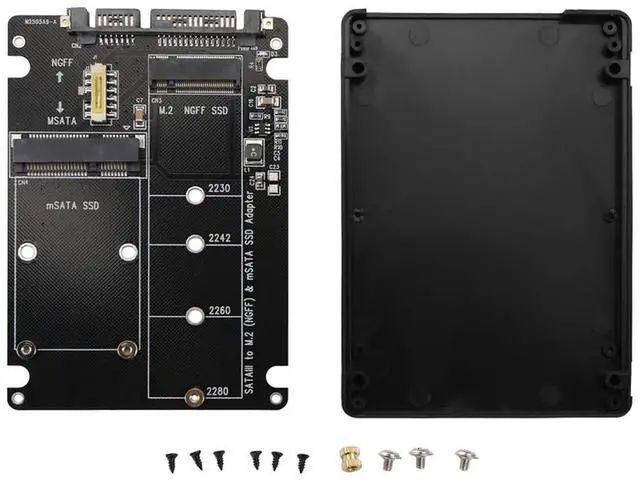 Alt view image 7 of 7 - Ageryu NGFF To SATA Serial Adapter MSATA To SATA3.0 Dual Purpose 2-In-1 Adapter Box Sub Internal And External Boards