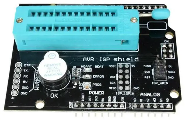 Alt view image 6 of 7 - Ageryu Programmer Expansion Board Shield Burning Bootloader For Atmega328p Module Atmega With LED Indicator