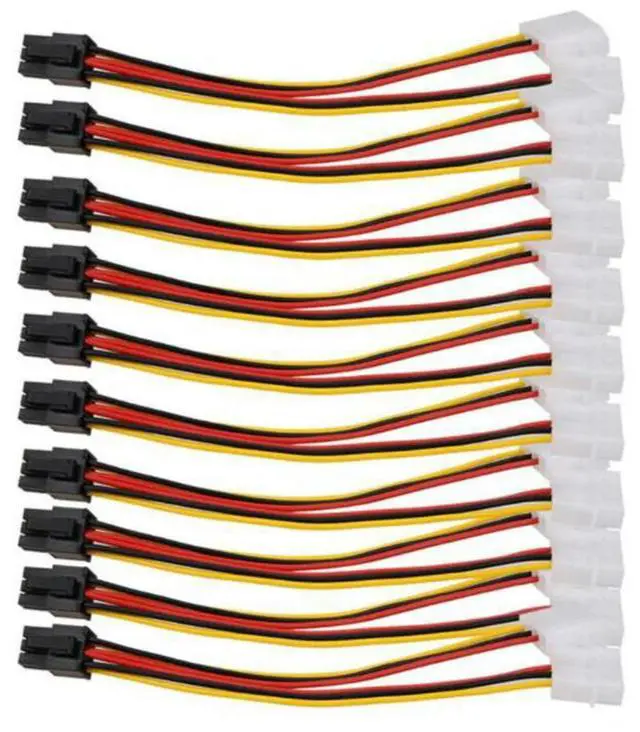 Alt view image 2 of 4 - 10PCS Molex 4 Pin To PCI-E PCI Express 6 Pin Power Converter Adapter Cable Connector Power Supply Cable