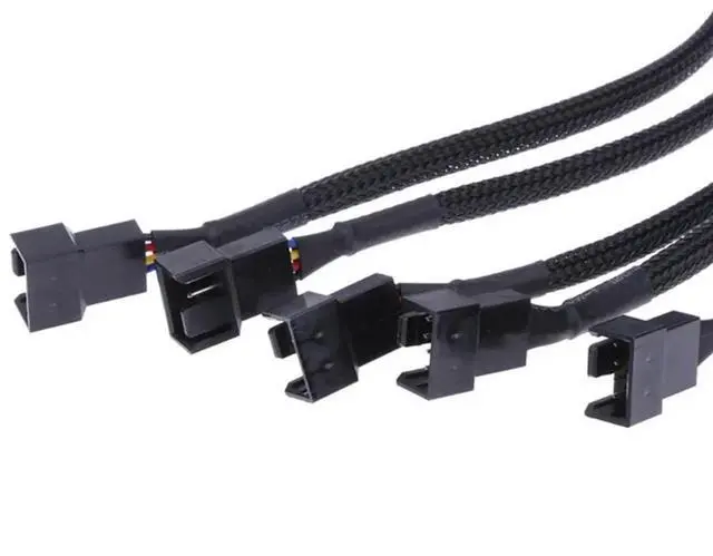 Alt view image 4 of 4 - 26Cm 4PIN Black Mainboard Fans Cable Computer PC Fan Power Extension Cable For Computer Case Fan