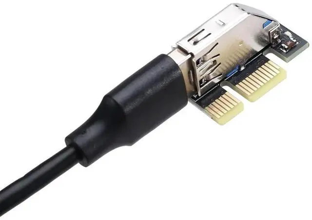 Alt view image 4 of 4 - PCI-E 1X To 1X Riser Extender USB 3.0 Cable Working For Motherboard PCI-E 3.0 X1 Slot For BTC Miner Antminer Minin
