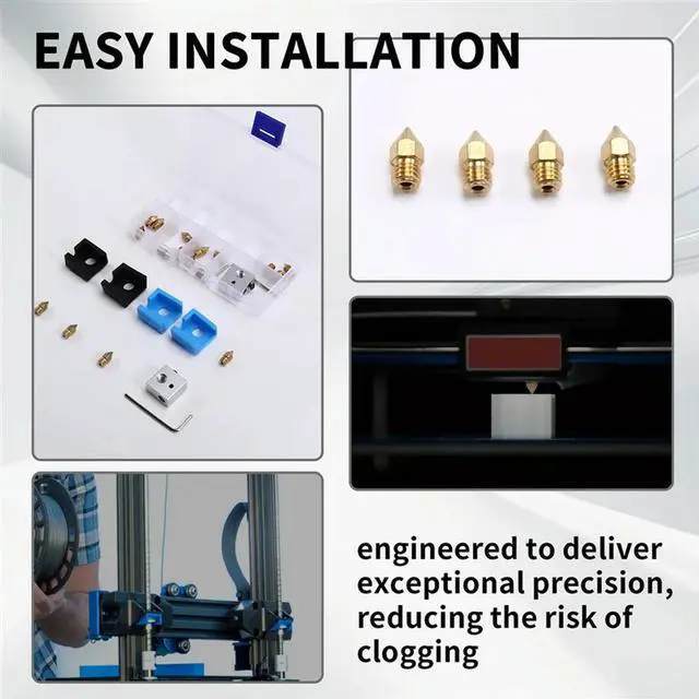 Alt view image 3 of 4 - 3D Printer Upgrade Kit Nozzles, Heating Block, Silicone Sleeve Complete Accessories Set MK8 Kit