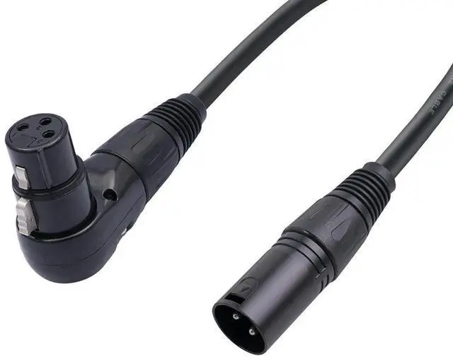 Alt view image 2 of 4 - 1Pcs XLR Microphone Extension Cable Adapter , 90 Degree XLR Female To Straight XLR Male 3-Pin Mic Cable 1M Durable Eas