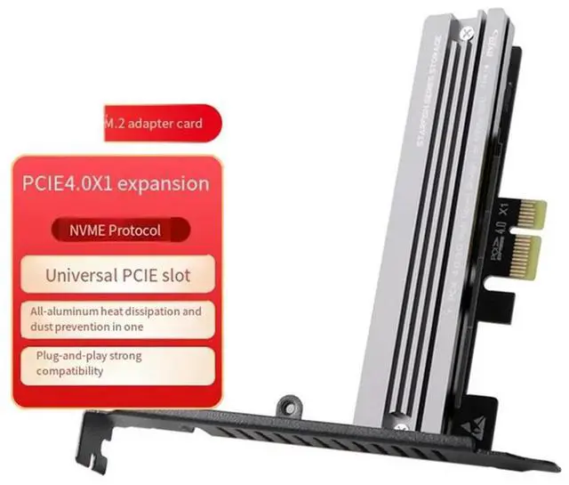 Alt view image 2 of 4 - M.2 SSD NVME To PCIE 4.0 X1/X4/X8/X16 Converter Adapter With Heatsink PCI Express Expansion Card For Desktop PC