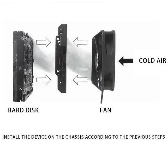 Alt view image 7 of 7 - Ageryu 5.25Inch To 3.5Inch 2.5Inch Cooling Fan Bracket SSD HDD Mounting Bracket Internal Hard Disk Drive Bays Holder