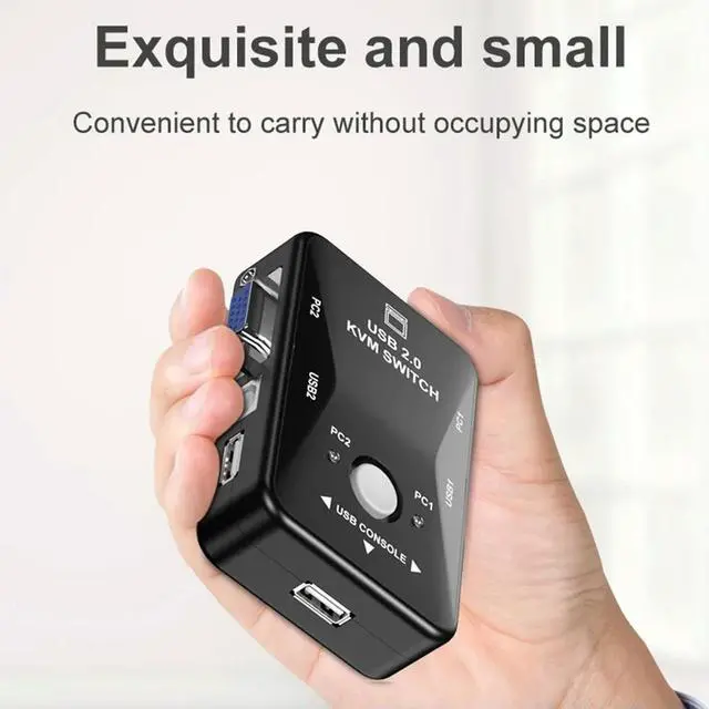 Alt view image 2 of 4 - Ageryu USB 2.0 KVM Mouse Switcher Keyboard VGA Splitter Box Sharing Switch USB KVM Switch 2 Port VGA SVGA Switch Box Durable