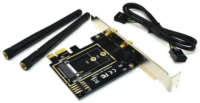 Alt view image 3 of 7 - Ageryu M.2 Wifi Adapter M2 Ngff Key A-E to Mini Pci Express Wifi Raiser PCI-E 1X NGFF Wireless Support Mini Pcie Network Card AAA56