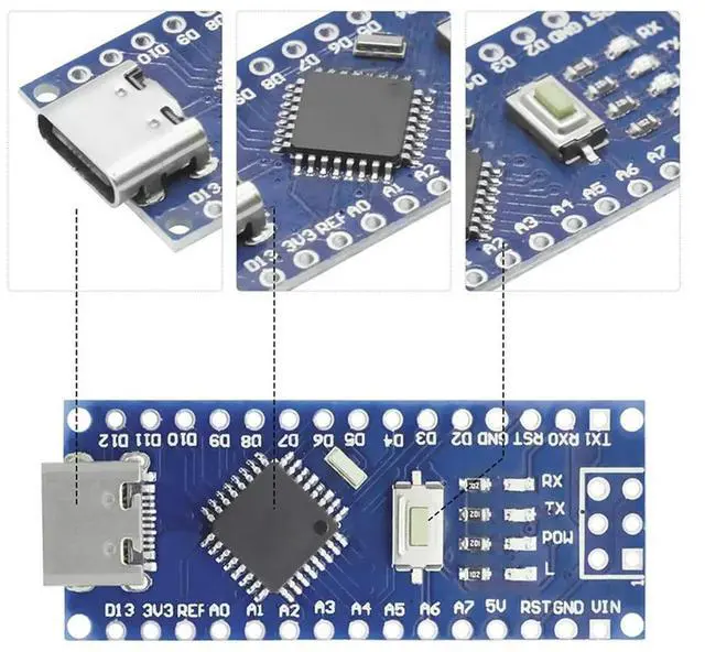 Main image of Ageryu For Nano Module With CH340 Microchip CH340 USB Driver With IDE (Type C Port) ATMEGA328P
