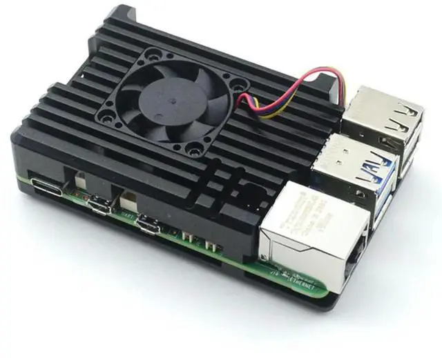 Alt view image 2 of 7 - Ageryu For Pi 5 Aluminum Case With PWM Cooling Fan Heatsinks Metal Shell Active Passive Cooling Radiator Replacemen