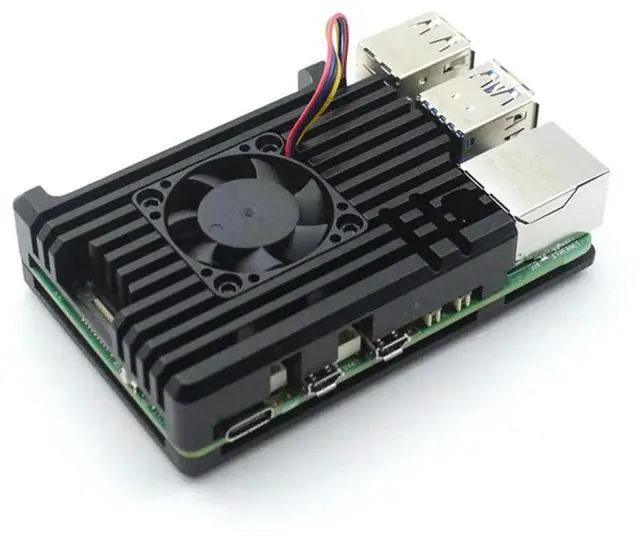 Alt view image 3 of 7 - Ageryu For Pi 5 Aluminum Case With PWM Cooling Fan Heatsinks Metal Shell Active Passive Cooling Radiator Replacemen