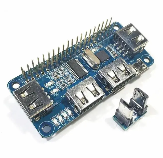 Main image of Ageryu 4 Ports USB HUB HAT For Pi /3B+ For Serial Debugging Compatible With USB2.0/1.0