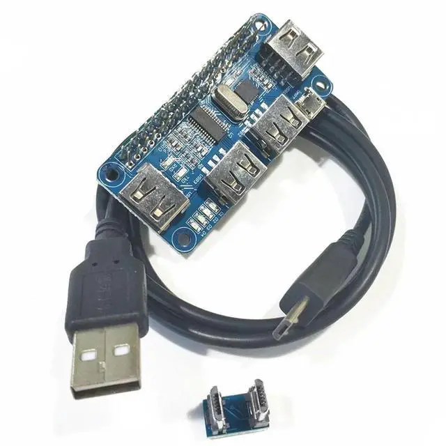 Alt view image 3 of 7 - Ageryu 4 Ports USB HUB HAT For Pi /3B+ For Serial Debugging Compatible With USB2.0/1.0