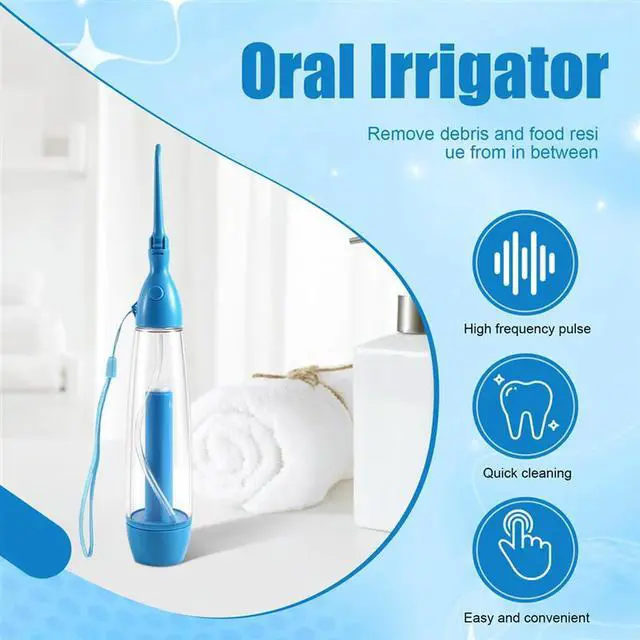 Alt view image 2 of 4 - Portable Oral Irrigator Clean The Mouth Wash Your Tooth Water Irrigation Manual Water Flosser No Electricity Abs-N33R