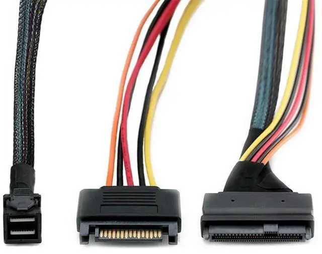 Alt view image 4 of 7 - Ageryu Built-In 12G Mini SAS HD To U.2 36P SFF-8643 To SAS U.2 SFF-8639 Cable With 15Pin SATA Power Supply,Suitable For U.2 S