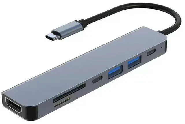 Alt view image 3 of 4 - USB Docking Station , 7-In-1 Hub, With PD100W, SD/TF, -Compatible, 4 USB Multi-Port Adapter, For Laptops, Phones D