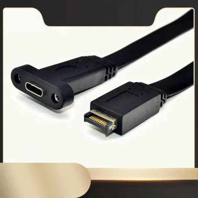 Alt view image 4 of 6 - Ageryu USB 3.1 Type C Front Panel Header Extension Cable,Type E To USB 3.1 Type C Cable,Internal Adapter Cable,With Panel(50Cm)-N33R
