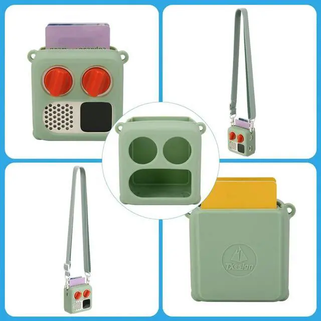 Alt view image 7 of 7 - Ageryu TXESIGN Silicone Case For Yoto Mini (2024 Edition) With Adjustable Shoulder Strap Green-N33R
