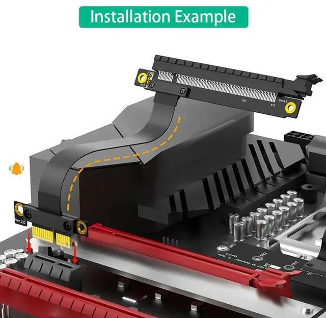 Alt view image 4 of 7 - Ageryu PCI-E PCI Express 3.0 1X To 16X Extension Cable Mini PCI Express Tester Extender Cable 24Cm