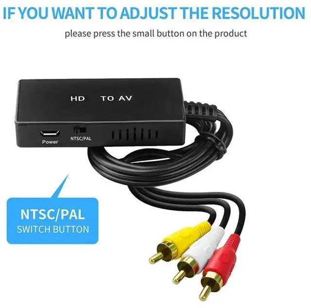 Alt view image 3 of 4 - Converter -Compatible To AV Converter -Compatible To Video Audio Adapter Supports PAL/NTSC Compatible