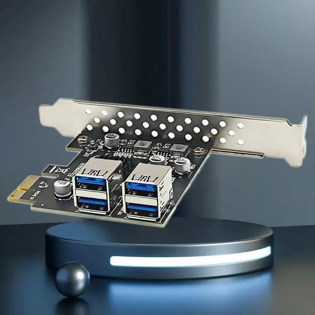 Alt view image 2 of 4 - USB3.2 GEN1 PCIE Expansion Card 4 Port USB-A 5Gbps Expansion Card Adapter Riser For WIN7/10/11 LINUX