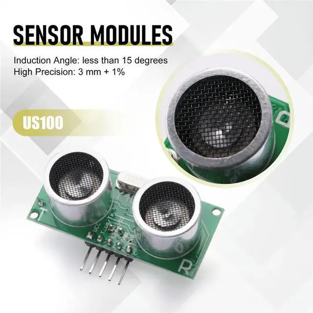 Alt view image 4 of 4 - Ageryu US-100 Ultrasonic Sensor Module DC 2.4V - 5V With Temperature Compensation Range Distance-N33R