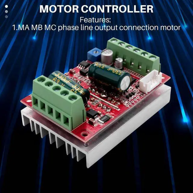 Alt view image 4 of 7 - Ageryu DC 6-60V 400W BLDC Three Phase DC Brushless Motor Controller PWM Hall Motor Control Driver Board 12V 48V-N33R
