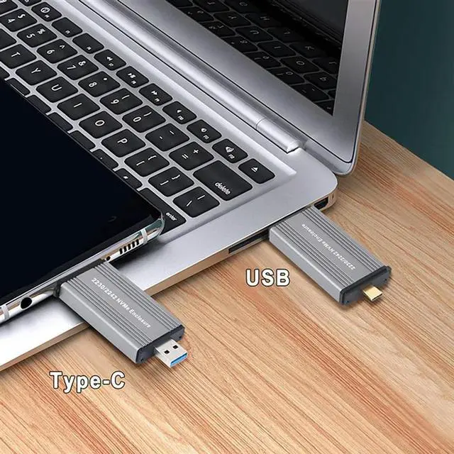 Alt view image 2 of 4 - Ageryu NVME SSD Case M2 Adapter NVME External Enclosure PCIE NVME M/M+B Key To USB 3.1 10Gbps Supports 2230 2242 M.2 SSD Box