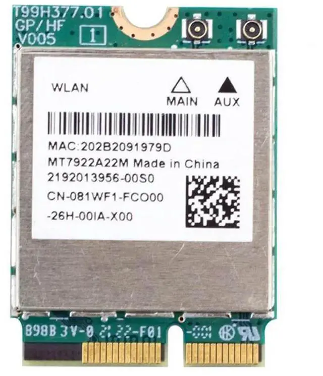 Alt view image 4 of 4 - Workmanshipp-Wifi 6E MT7922 M.2 Wireless Card 5374Mbps Bluetooth 5.2 Network Adapter 802.11Ax 2.4G/5G/6Ghz Wifi Card F