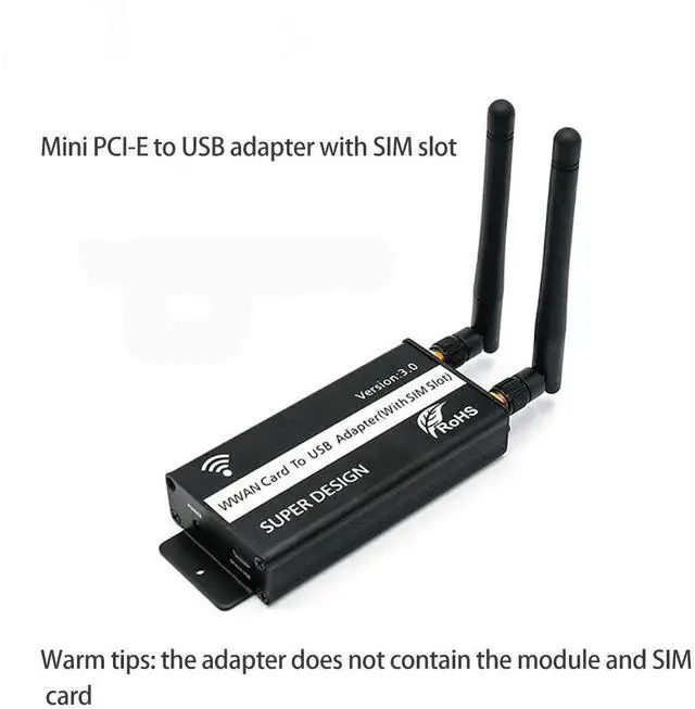 Main image of Mini PCI-E PCI-Express To Mini USB Adapter With SIM Card Slot For WWAN/LTE/Gsm/Hspa/GPS 3G/4G Wireless Mini Pci-E Card