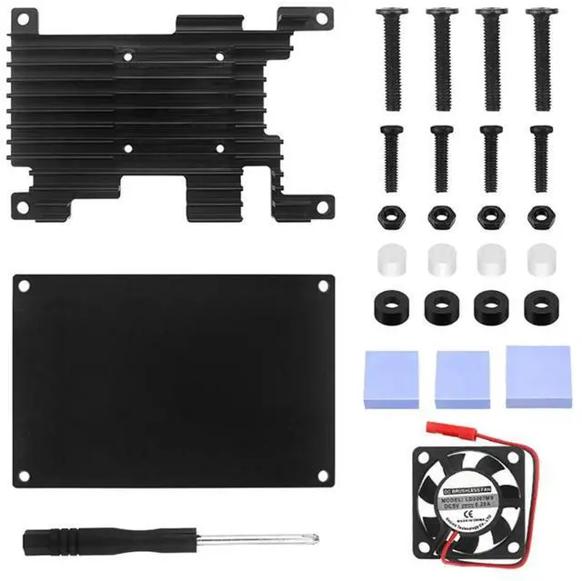 Alt view image 4 of 4 - Ageryu For Orange Pi 3 LTS Aluminum Alloy Protective Case With 30X30 Cooling Fan+Thermal Pad Active Passive Cooling Metal Case-N33R