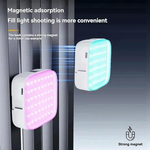Alt view image 2 of 3 - Ageryu Workmanshipp-M22 Magnetic LED Selfie Light Phones Clip-On Dual Color Temperature Portable Fill Light For Outdoor Photo