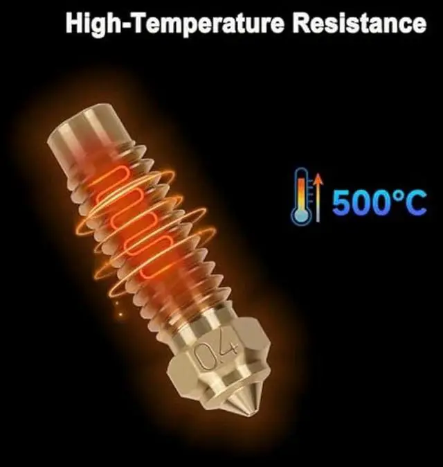 Main image of Nozzles Extruder Hotend Nozzles Kit Brass For Neptune 4Plus/4Max, 0.2Mm/0.4,Mm/0.6Mm/0.8Mm/1.0Mm