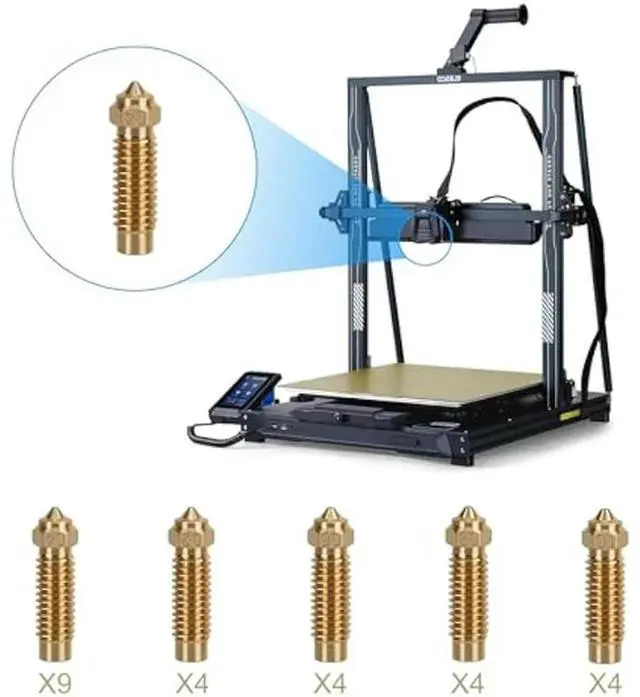 Alt view image 3 of 4 - Nozzles Extruder Hotend Nozzles Kit Brass For Neptune 4Plus/4Max, 0.2Mm/0.4,Mm/0.6Mm/0.8Mm/1.0Mm
