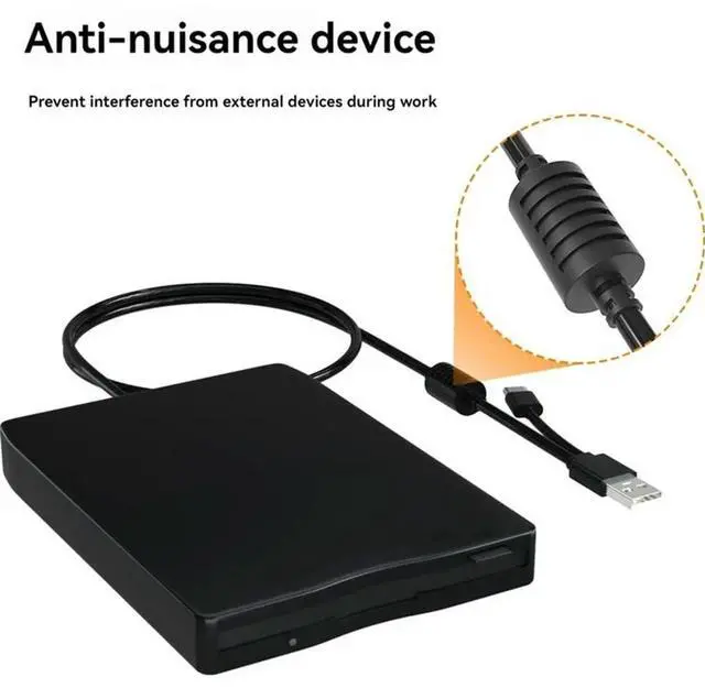 Alt view image 4 of 4 - Ageryu USB Floppy Disk Reader Floppy Disk Drive Dual Interface External USB C Floppy Disk Drive For PC Laptop Notebook Deskto