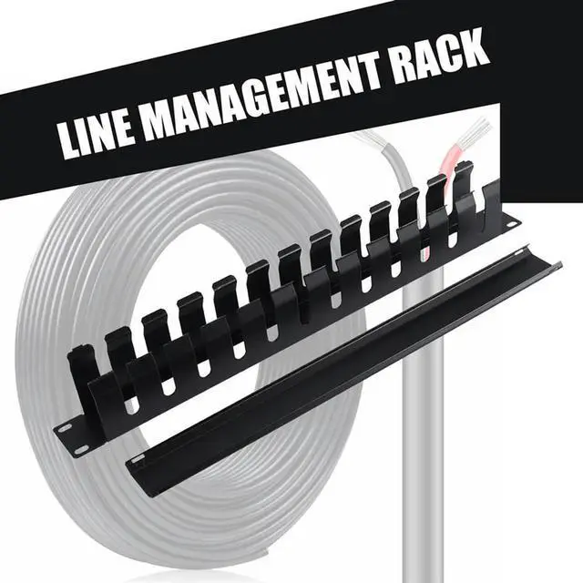 Alt view image 4 of 4 - Workmanshipp-1U Cable Management Horizontal Mount 19 Inch Server Rack , 12 Slot Metal Finger Duct Wire Organizer With