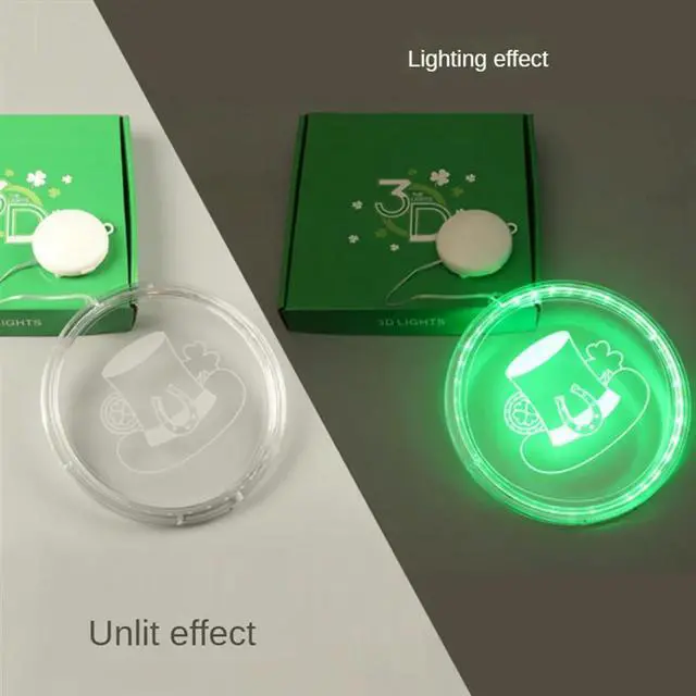 Alt view image 3 of 4 - Ageryu ST Patrick's Day Green Hat Lights Energy-Saving Irish Festival Lights LED Decorative Lucky Decor-N33R