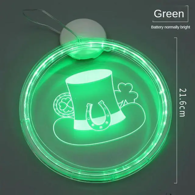 Alt view image 4 of 4 - Ageryu ST Patrick's Day Green Hat Lights Energy-Saving Irish Festival Lights LED Decorative Lucky Decor-N33R