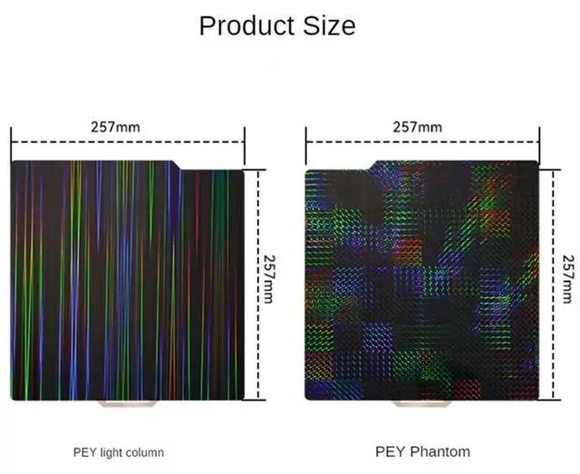 Alt view image 4 of 4 - Printer Accessories Sheet Double Sided PEI+PEY Build Plate Spring Steel Sheet For X1 P1P Bed Plate 257X257mm
