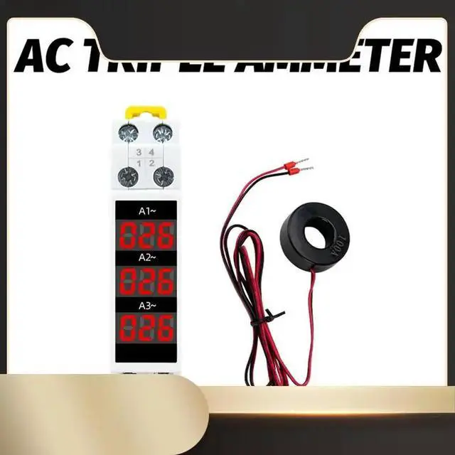 Main image of Ageryu 1Set Din Rail Mount 3 Phase Ampere Meter Mini Modular Current Meter Gauge Indicator ABS-N33R