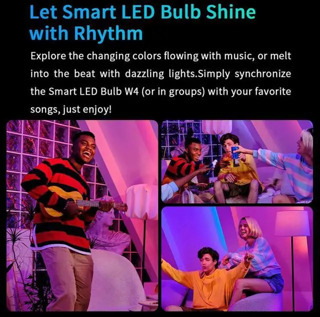 Alt view image 2 of 4 - Ageryu Smart LED Bulbs W4 Lite E27 WIFI Connection Dimmable Voice Control Smart Bulbs For Homekit, Goolge, Alexa-N33R
