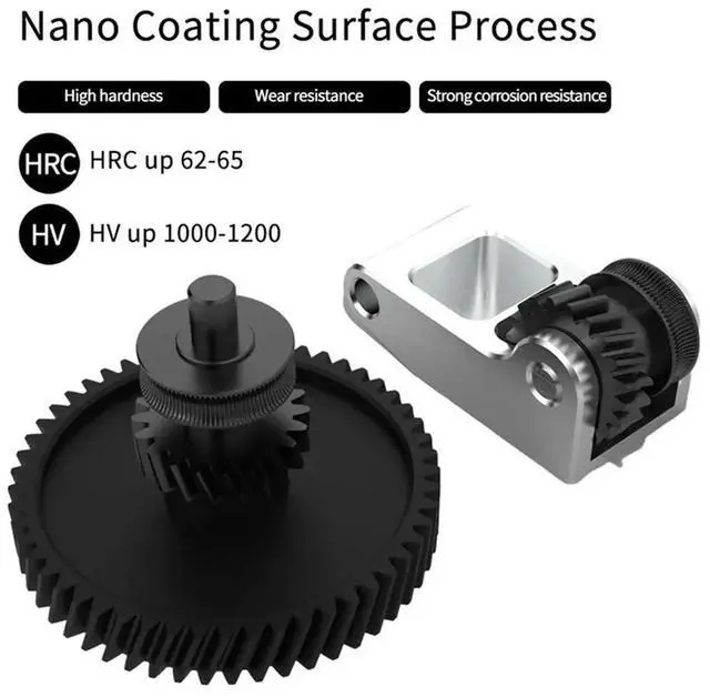 Alt view image 2 of 4 - Extruder Gear 3D Printer Parts Black For X1/P1P/P1S CNC Nano Coating Mold Steel Extrusion Head Gear POM Kit