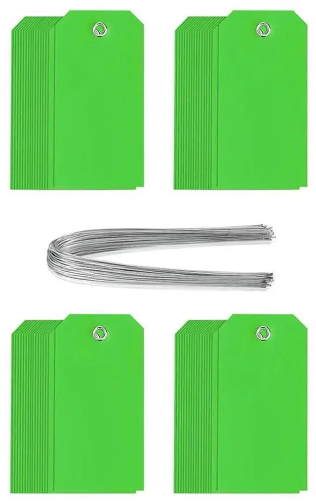 Alt view image 4 of 4 - Ageryu 200 Pieces 4 3/4Inch X 2 3/8Inch Plastic Shipping Tags With Wire Waterproof Tags For Labeling Plastic Tags Blank Tags